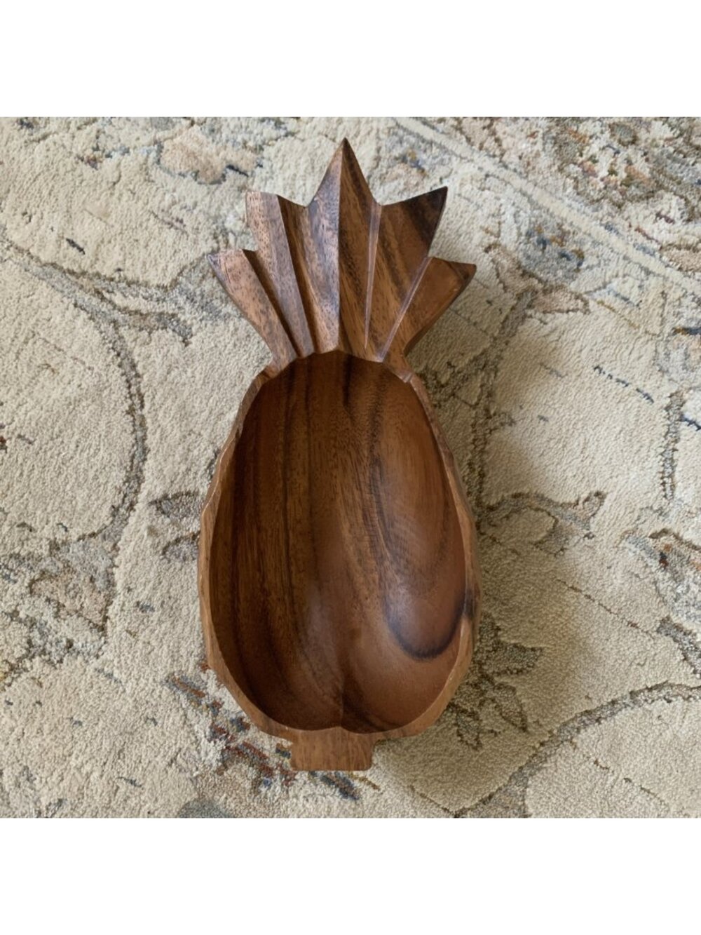 Modern Wooden Pineapple Shaped Bowl Trinket Dish Catchall Serving Tray Decor